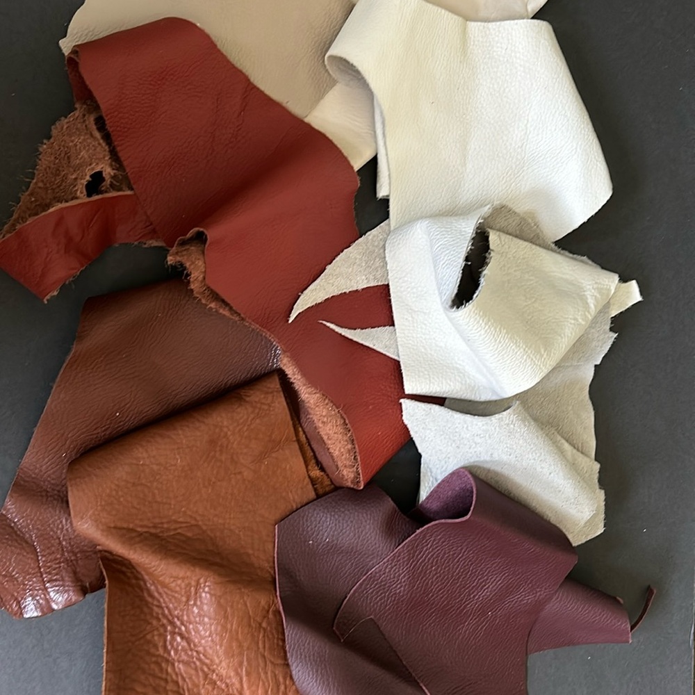 Leather remnants pieces perfect for crafting -#10
